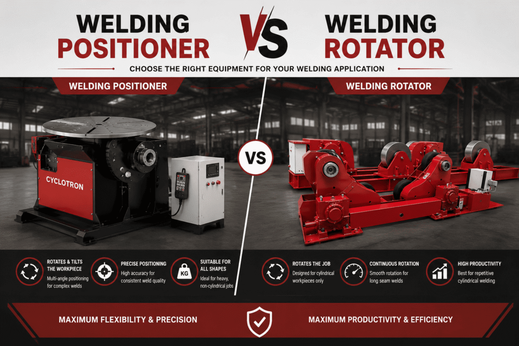 Welding positioner vs welding rotator